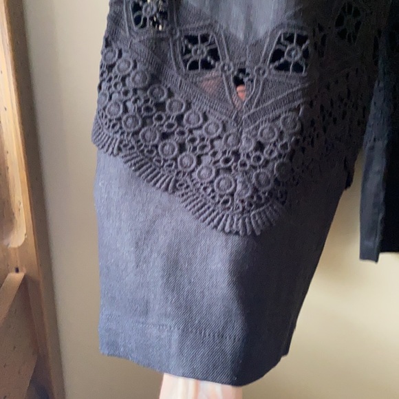 Susan Graver Black Pants with Crochet Detail 6 - Picture 5 of 8